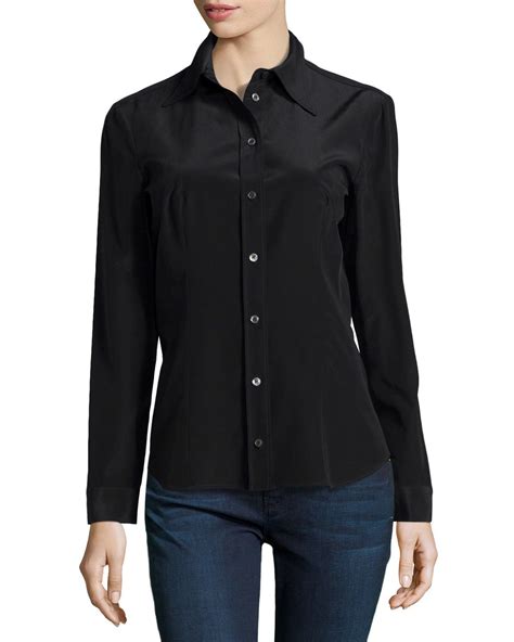 michael kors black and white button donw|Michael Kors button down.